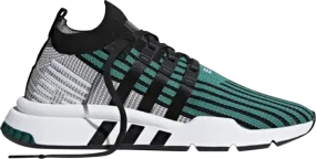 Adidas EQT Support Mid ADV Primeknit 'Black Sub Green' Sneakers, Black