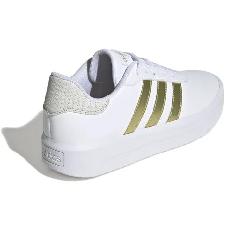 Adidas Women's "Court Platform" Sneakers - White/Gold