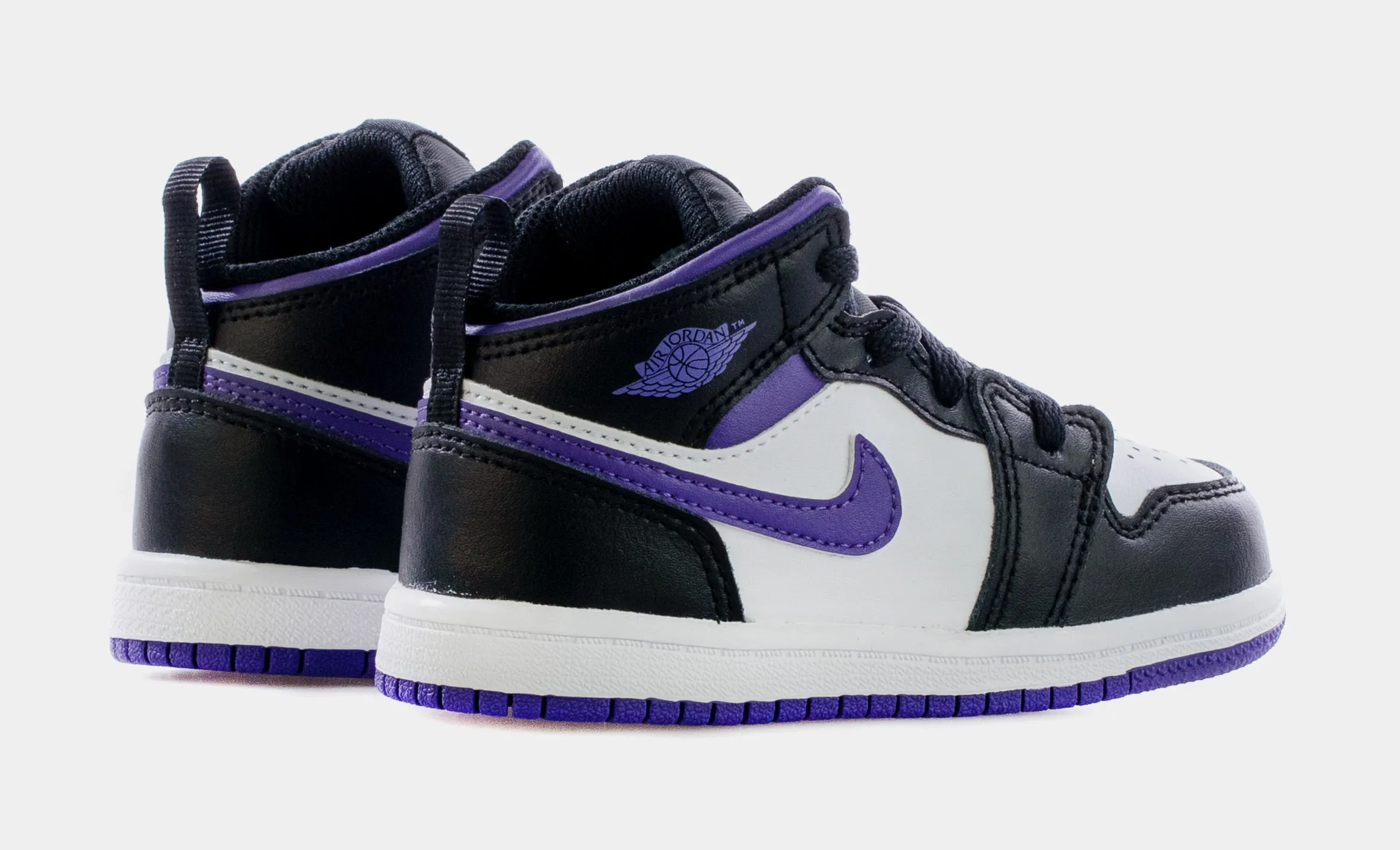 Air Jordan 1 Mid Infant Toddler Lifestyle Shoes (Black/Purple)