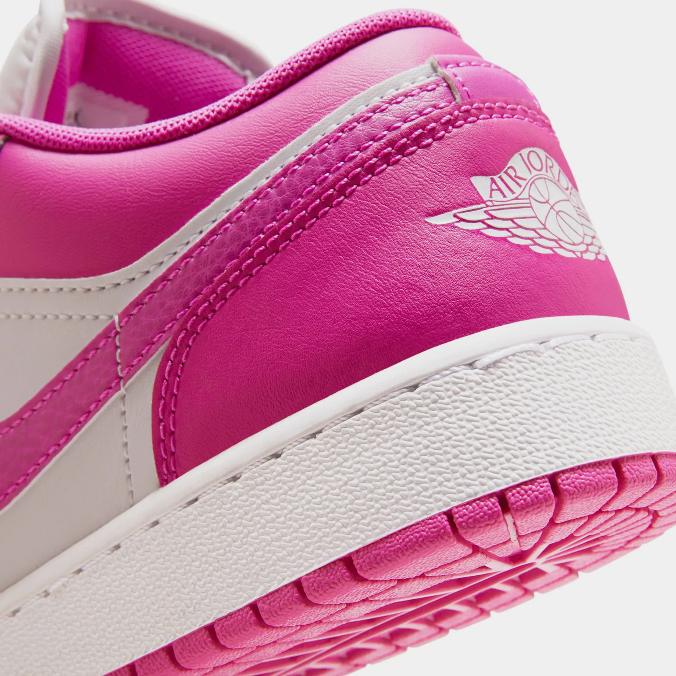 Air Jordan 1 Retro Low Grade School Lifestyle Shoes (Fire Pink/Iris/White)