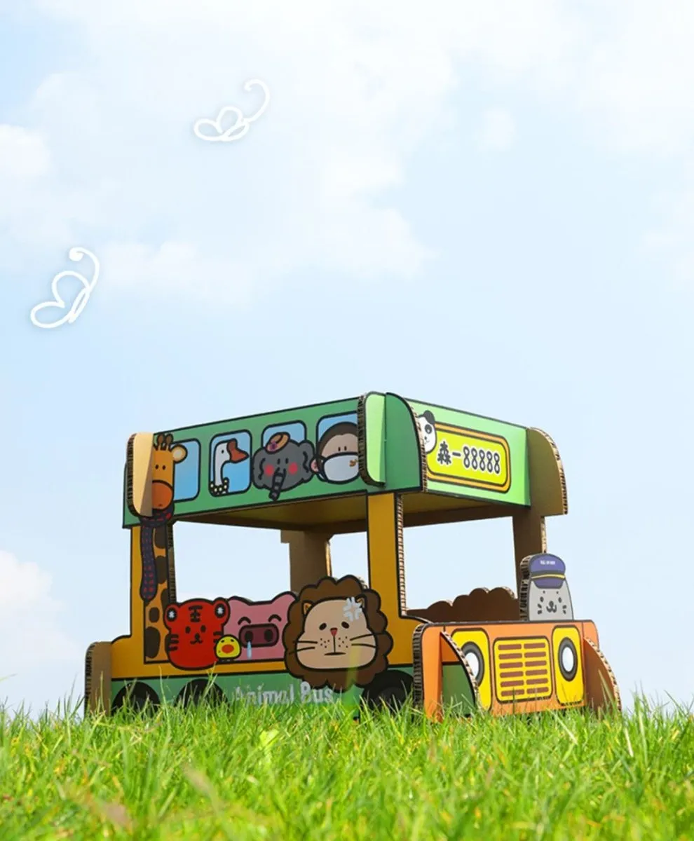 Animal Bus Green Cat Scratching Board