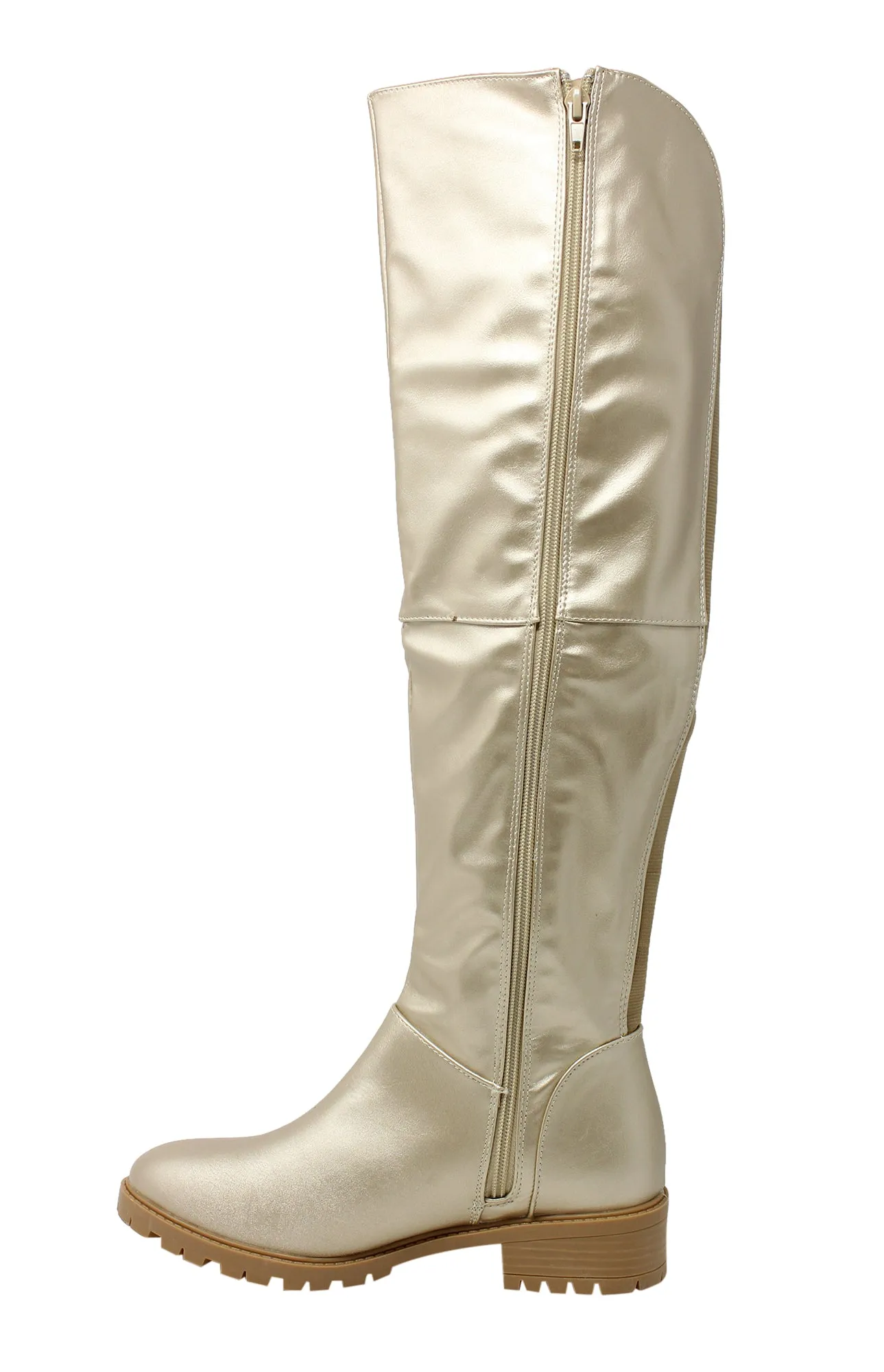 Charming Lady Women's Stretch Calf Knee High Riding Boot