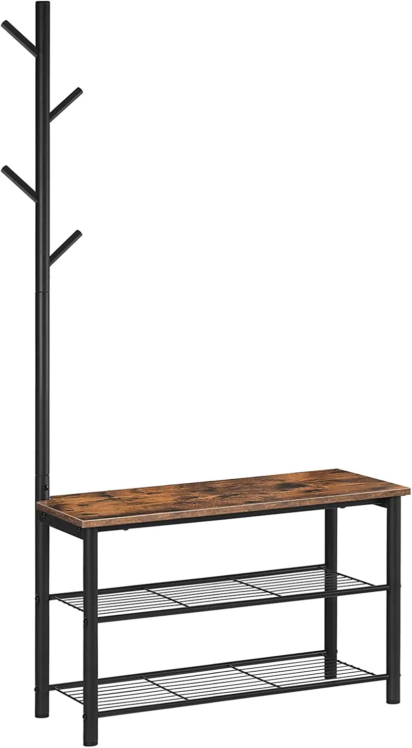 Coat Rack Shoe Bench, Entryway Bench, Shoe Rack and Coat Stand