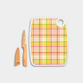 Cutting Board with Coordinating Ceramic Knife (3 Piece Set)