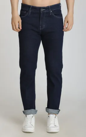 DARK BLUE RAW WASH JEANS