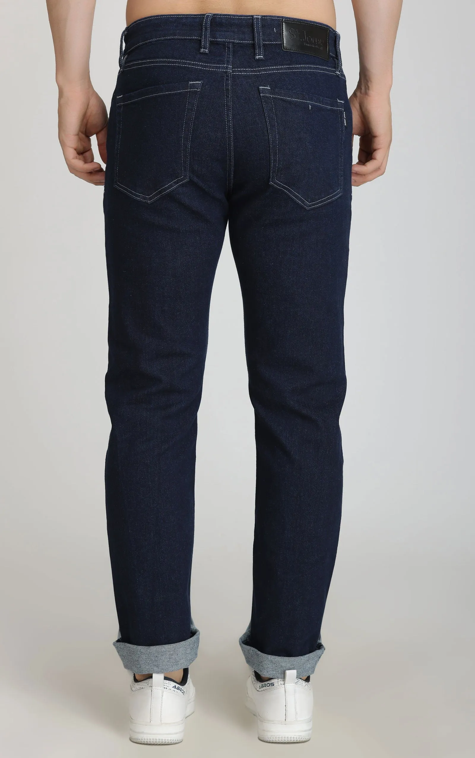 DARK BLUE RAW WASH JEANS