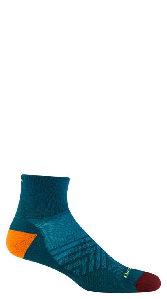 Darn Tough Run 1/4 Ultra-Lightweight w/ Cushion Run Sock, Dark Teal / Style 1040