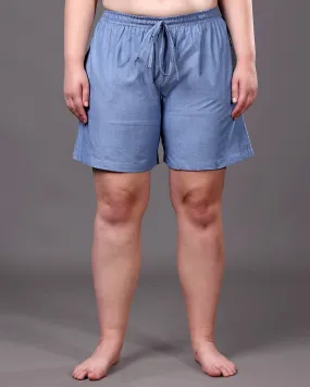 Denim Solid Shorts