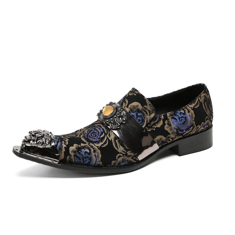 Floral Printed Pattern Appliques Slip-On Shoes