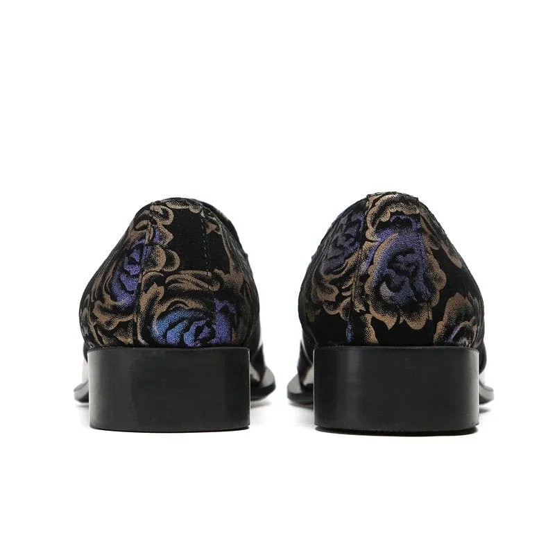 Floral Printed Pattern Appliques Slip-On Shoes