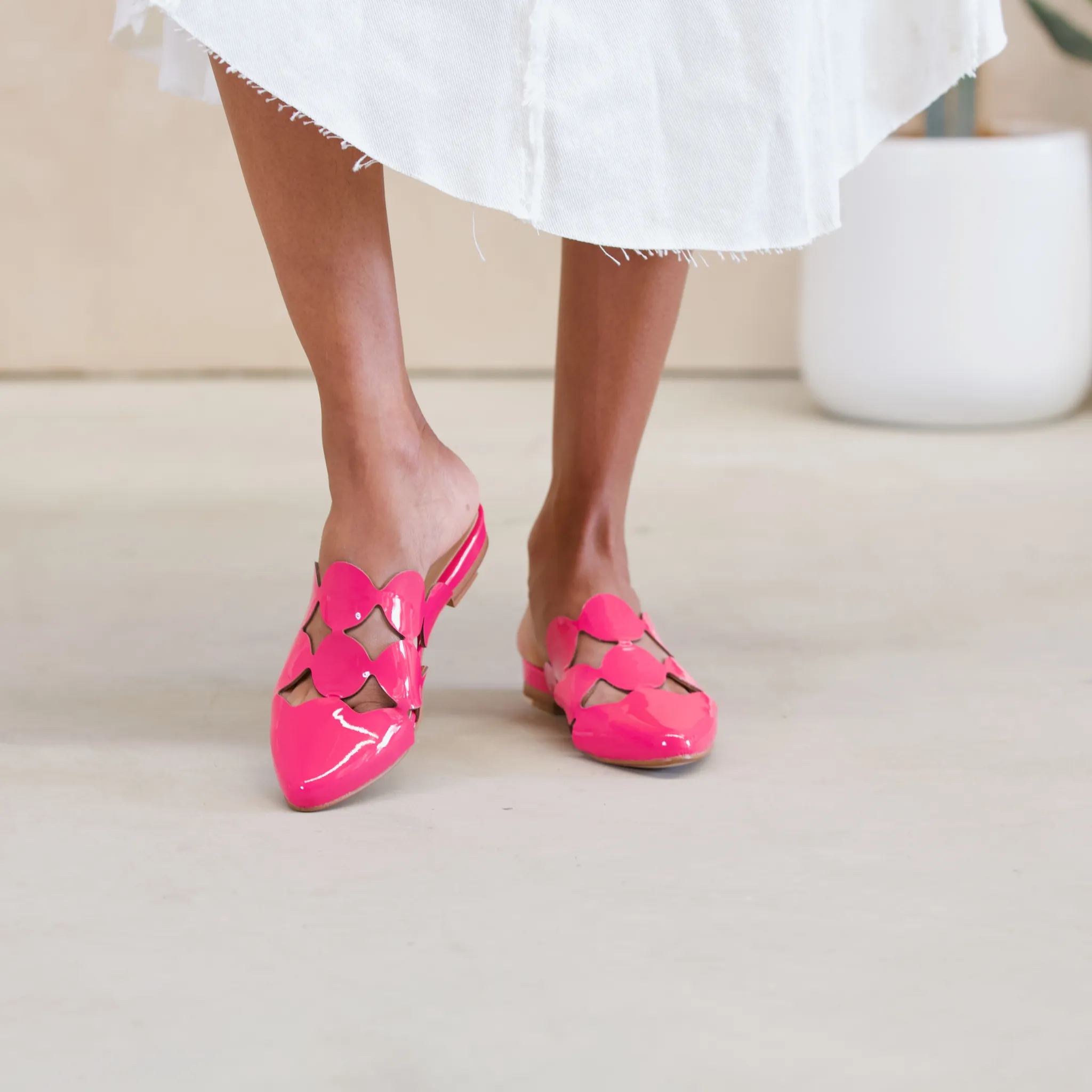 Forli Hot Pink Patent Leather Flats