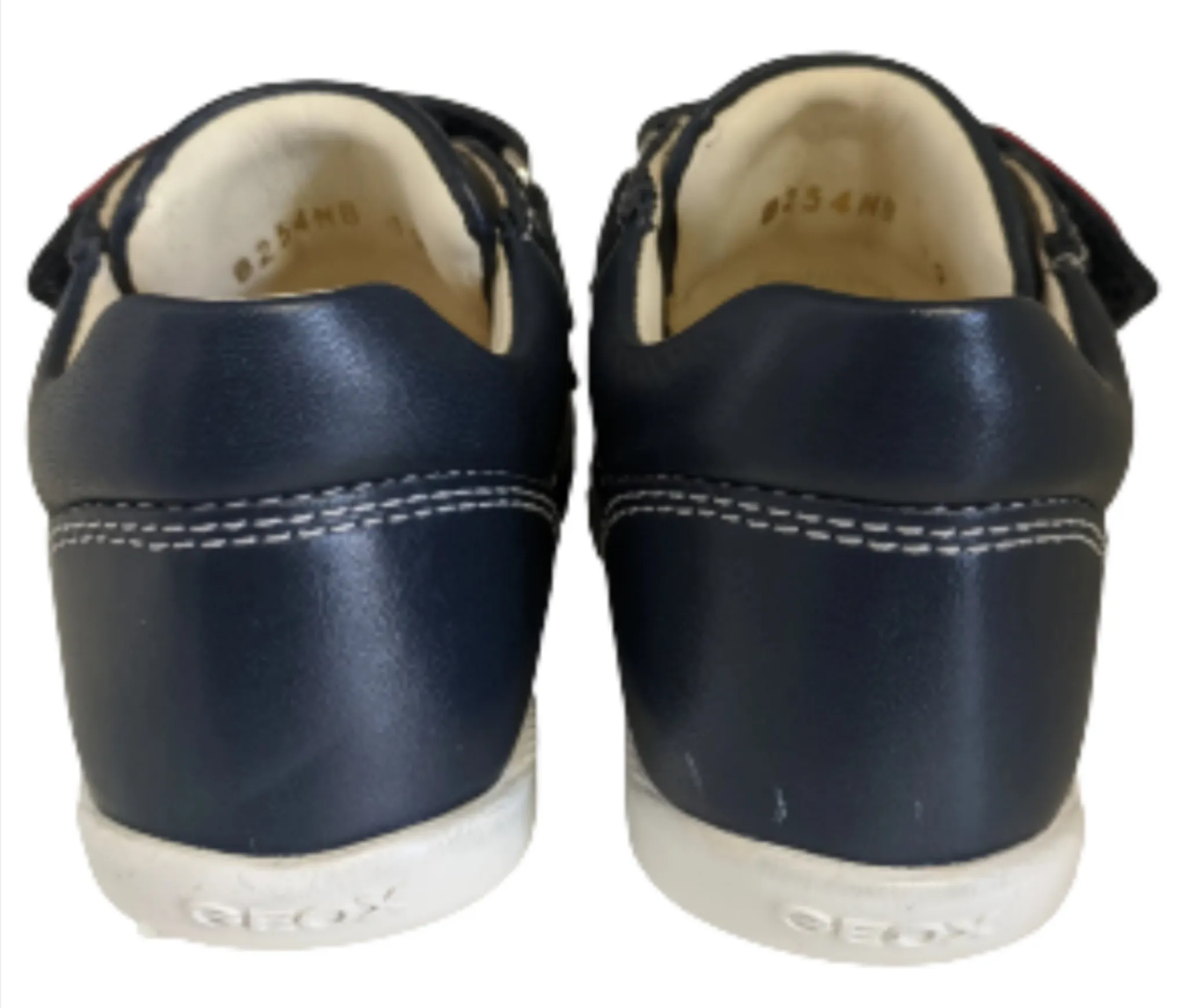 Geox B Macchia Navy Leather kids Ankle Boots