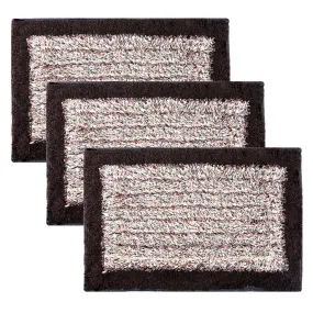 Heart Home Door Mat | Dust Trapper Mat | Door Entrance Mat | Anti-Skid Door Mat | Floor Mat for Home Entrance | Cotton Border Door Mat | Entryway Door Mat | Pack of 3 | Brown