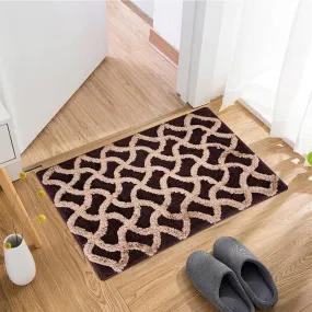 Heart Home Door Mat | Dust Trapper Mat | Door Entrance Mat | Anti-Skid Door Mat | Floor Mat for Home Entrance | Zig Zag Door Mat | Entryway Door Mat | Dark Brown