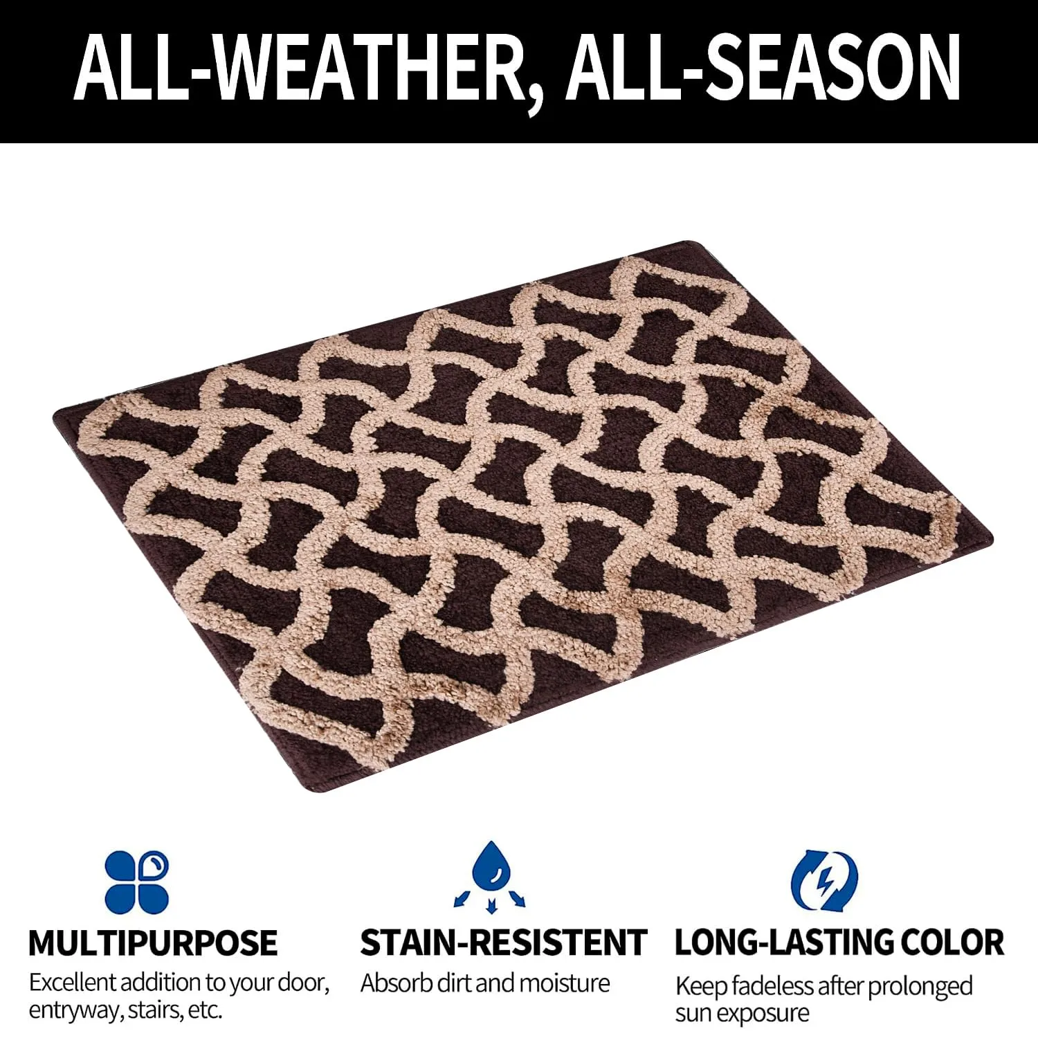 Heart Home Door Mat | Dust Trapper Mat | Door Entrance Mat | Anti-Skid Door Mat | Floor Mat for Home Entrance | Zig Zag Door Mat | Entryway Door Mat | Dark Brown