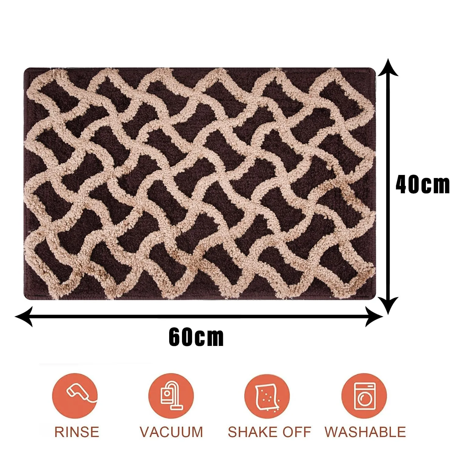 Heart Home Door Mat | Dust Trapper Mat | Door Entrance Mat | Anti-Skid Door Mat | Floor Mat for Home Entrance | Zig Zag Door Mat | Entryway Door Mat | Dark Brown