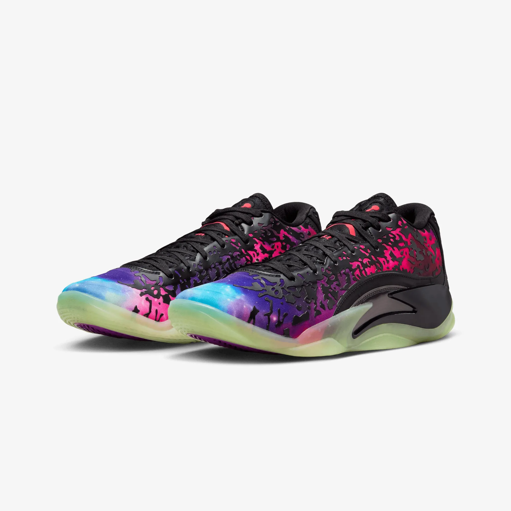 JORDAN | ZION 3 PF { BLACK/SOLAR RED-VIVID PURPLE-BARELY VOLT