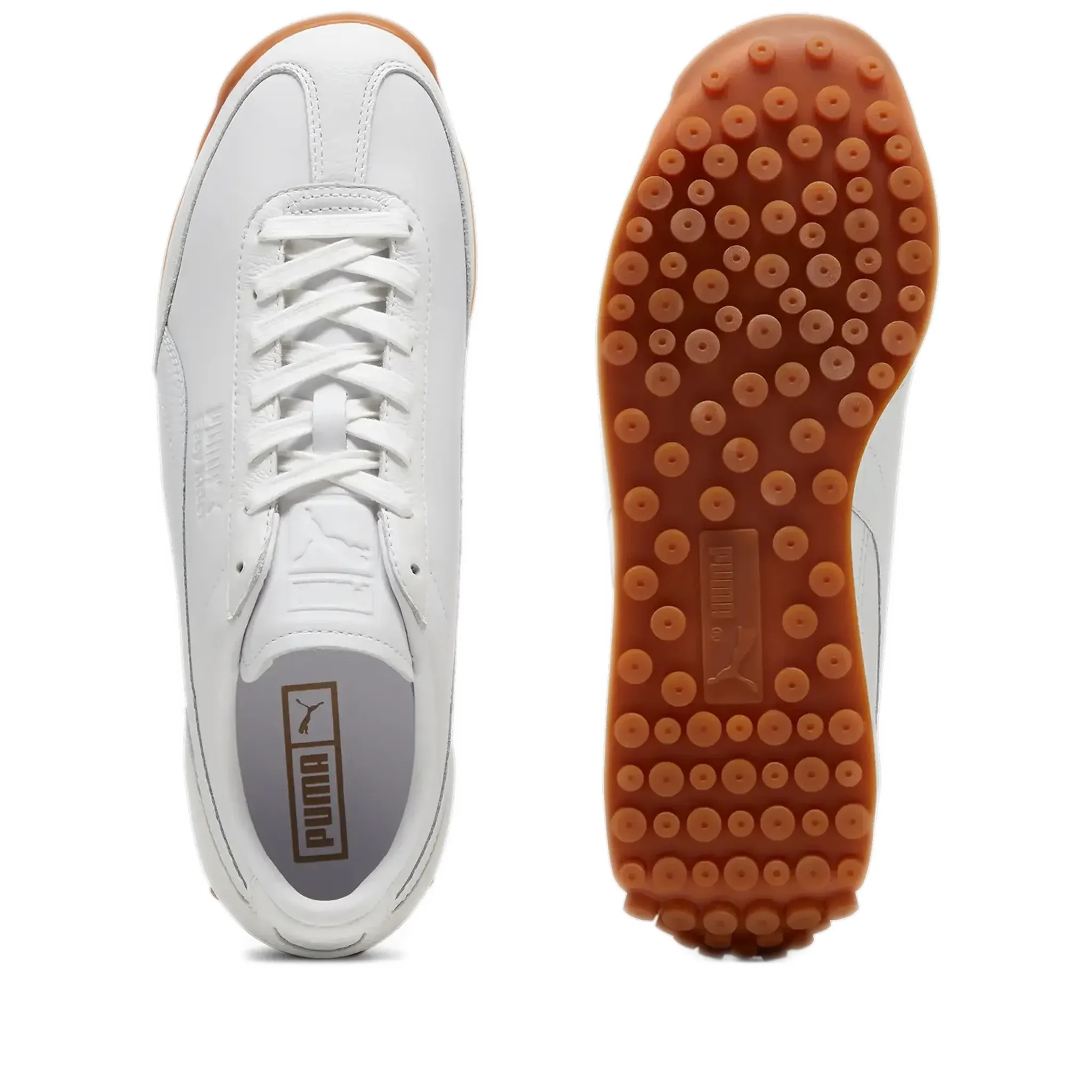 Men's Puma Easy Rider Leather Shoes - White/ Frosted Ivory