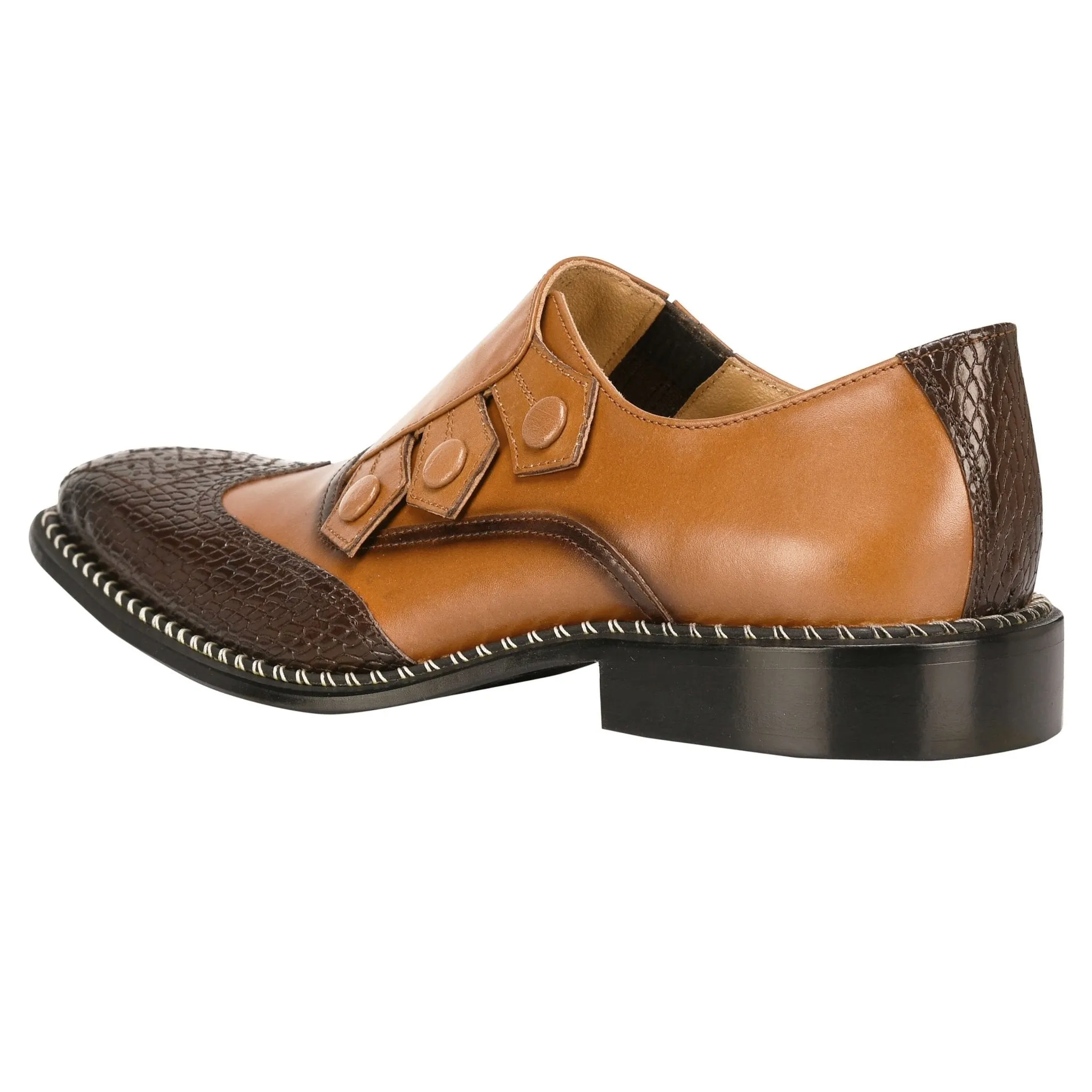 Neeson Leather Oxford Style Monk Straps