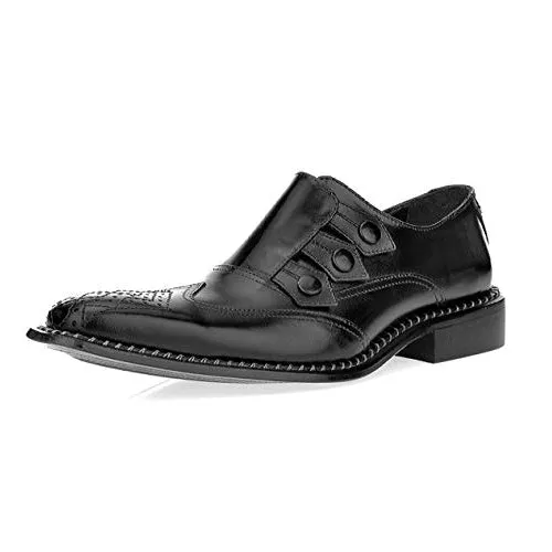 Neeson Leather Oxford Style Monk Straps