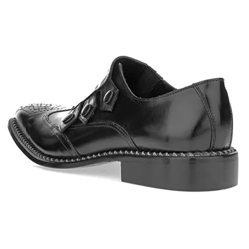 Neeson Leather Oxford Style Monk Straps