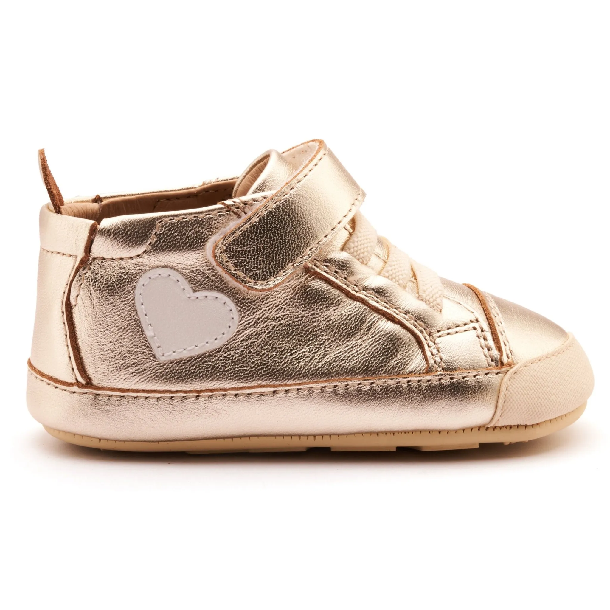 Old Soles Girl's Heartie Casual Shoes - Gold / Nacardo Blanco