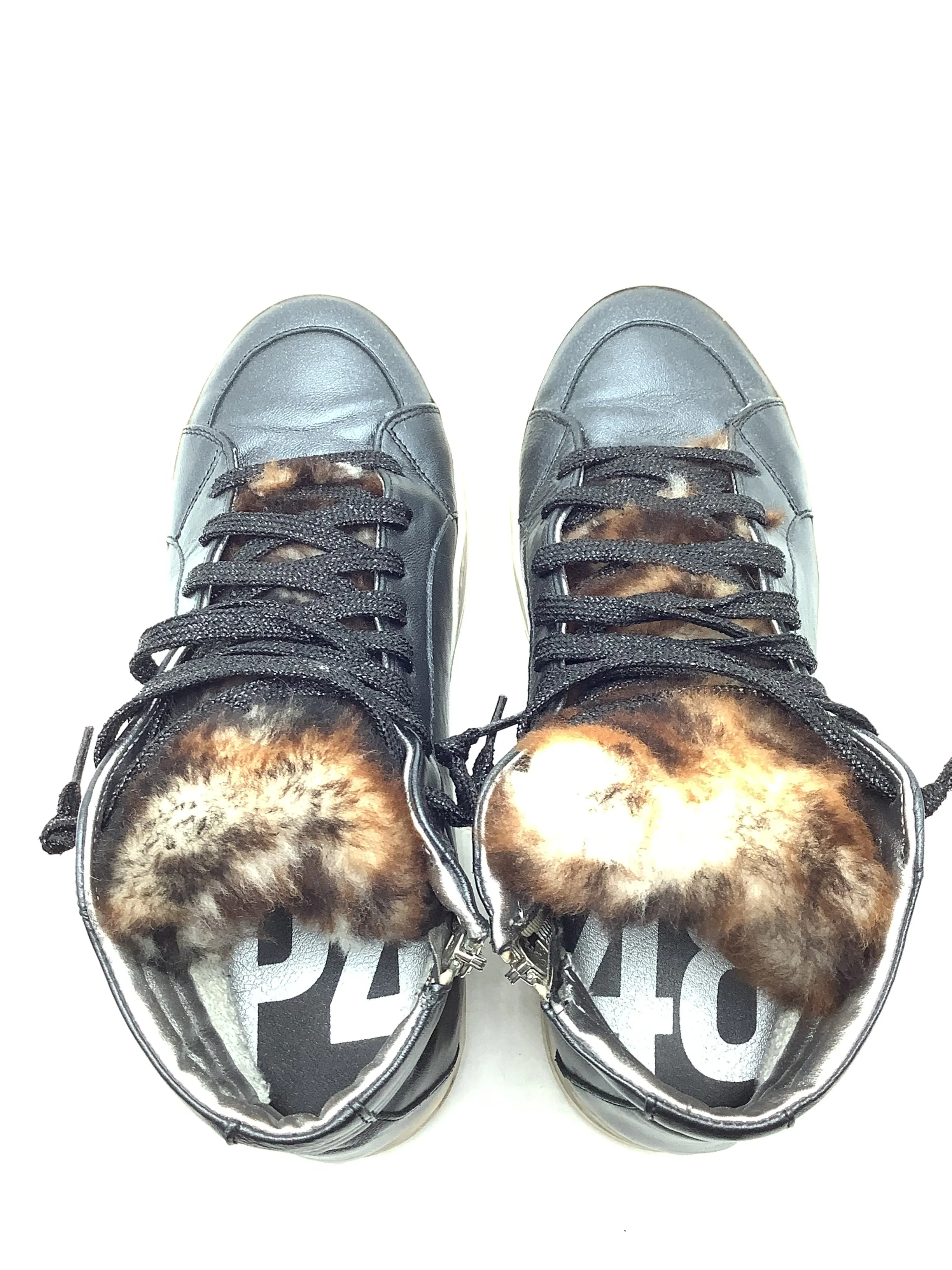 P448 Tennis Shoe High Top Shearling Leather Size: 10