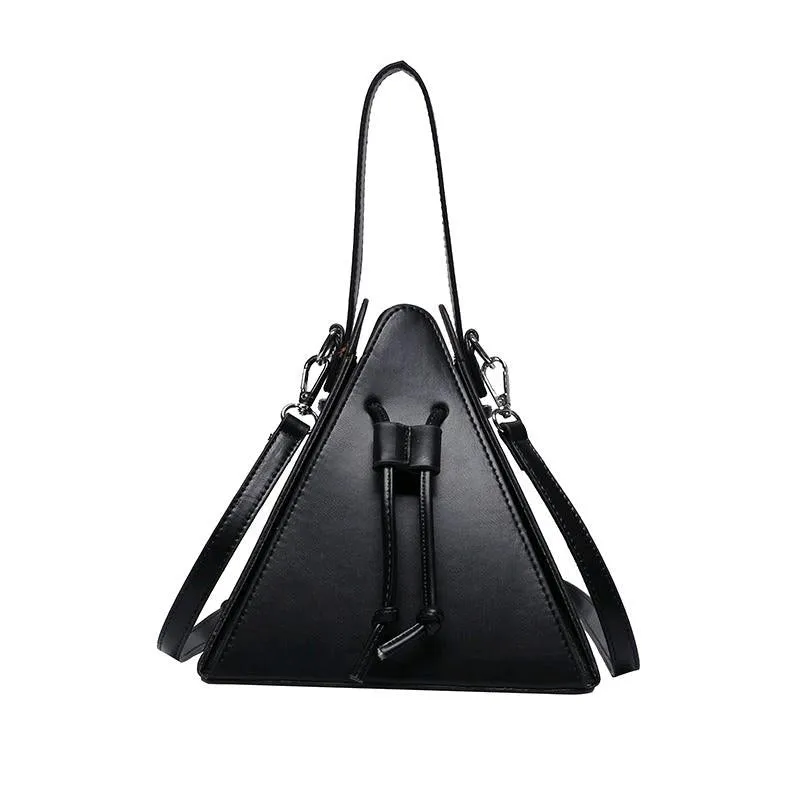 Premium Leather Mini Triangle Designer Handbag