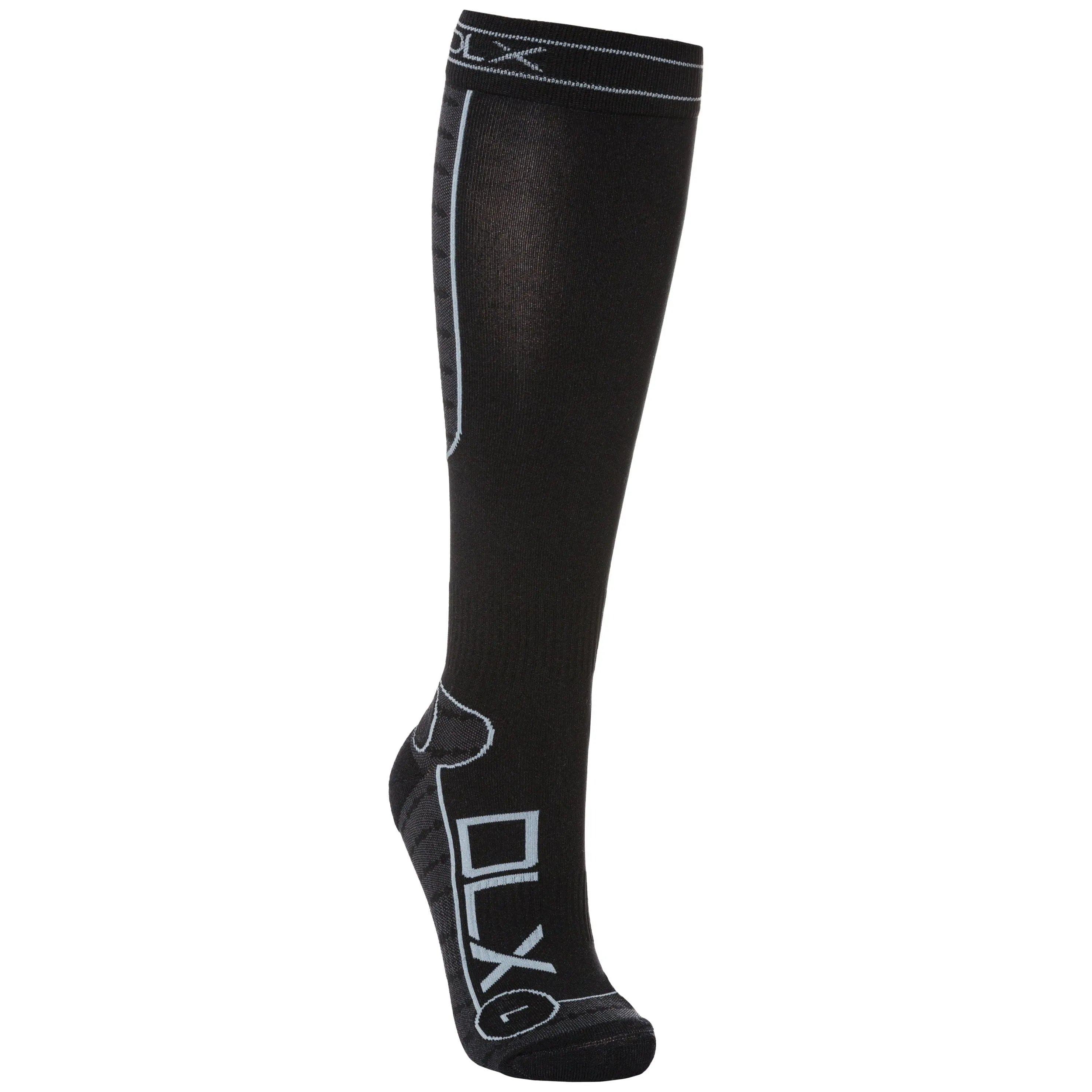 Trapped Unisex Ultralight DLX Merino Wool Blend Ski Socks in Black