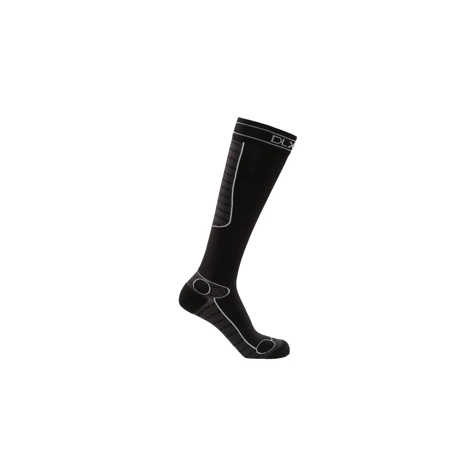 Trapped Unisex Ultralight DLX Merino Wool Blend Ski Socks in Black