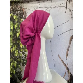 Turkish Cotton Metallic Solid Pretied w/ Long Tails - Fuschia